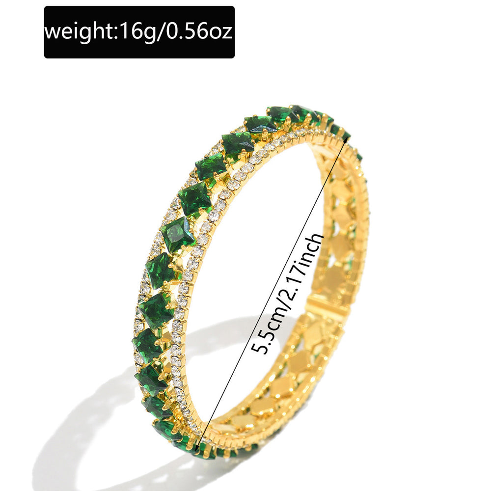 Colorful full diamond bracelet wholesale european and american cross-border retro accessible luxury high-end fashion jewelry daily women's open bracelet