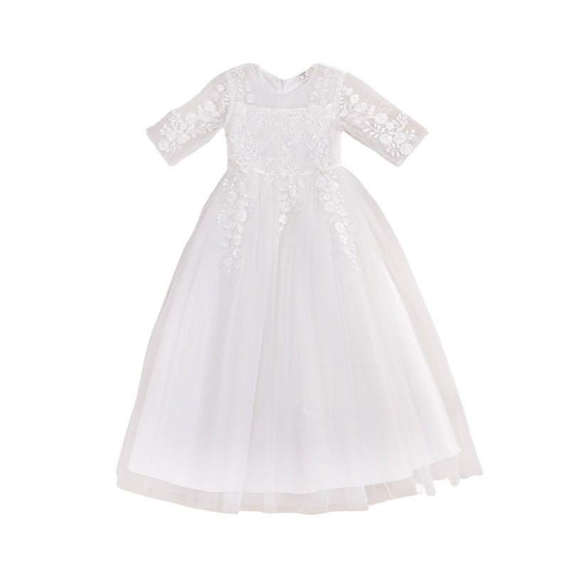 new arrivalgirl dress online longlacepatchwork flower girl wedding dress piano performance clothing in stock hot sale