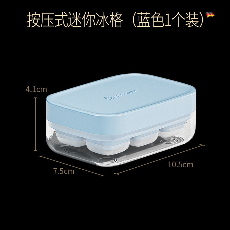 One bite summer ice cube box commercial silicone ice grid with lid ice box food grade ice cube mold press ice grid