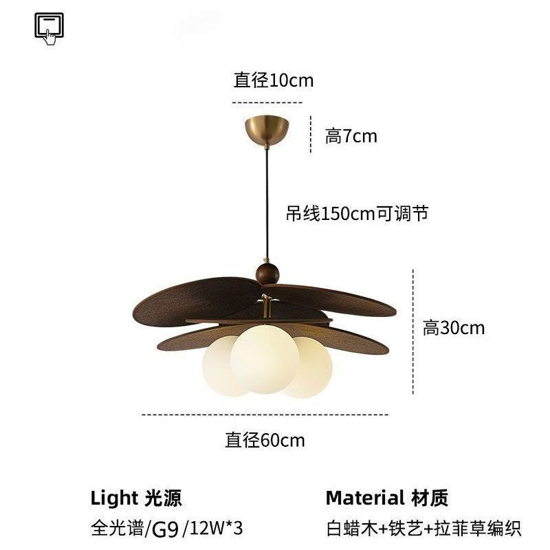 French medieval chinese ancient style rattan lamp restaurant japanese retro dining table chandelier bedroom master bedroom study balcony