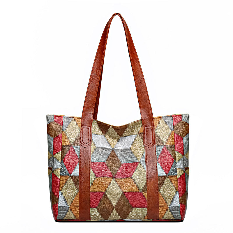 new arrival large-capacity fashion shoulder bag easiest for matchsatchel bag grids pattern tote bag texture work clothing bag ladieswear bag