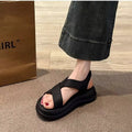 Thick soleplatform shoes sandals women's summer outwear2026new arrivalheight increaser high heel soft bottom with skirt non-slip beach sandals