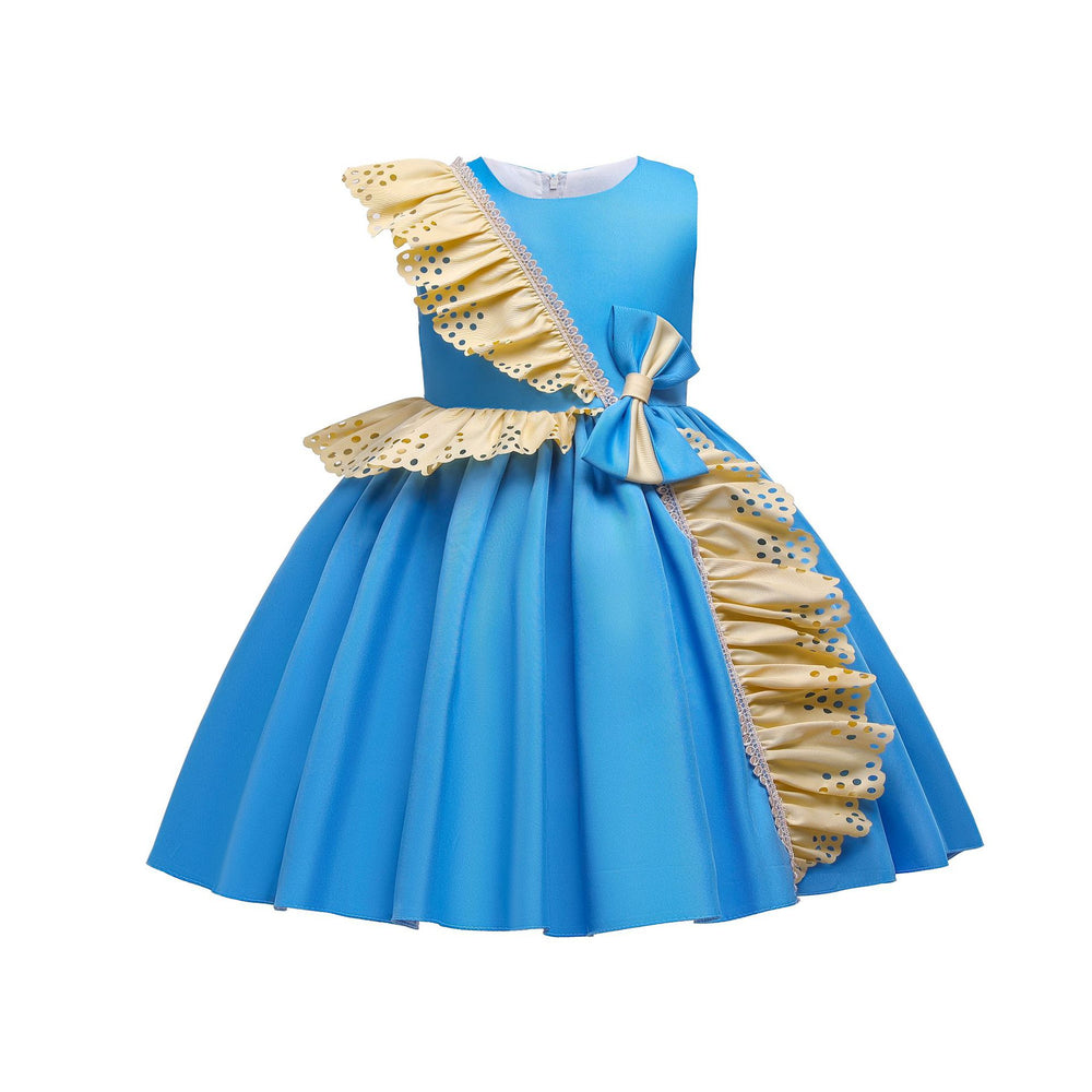 Export children's clothing satinkids dress princess dress girl dress host piano performance dress girl dress