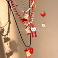 Niche style design summer small fresh apple beaded necklace for women insclassy sense casualfashioneasiest for match clavicle chain