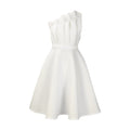D3200 plus size women's summer sexy asymmetrical neck ruched high waist evening gown party dress - cross-border dress