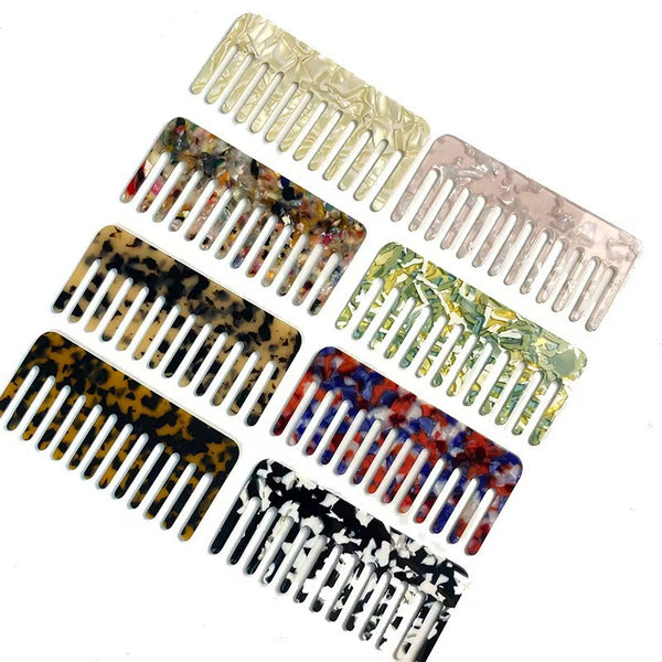 Cross-border Japan and South Korea hot-selling wide tooth comb acid fiber broadsword comb ecological acetic acid fluffy wet and dry hair comb women's comb