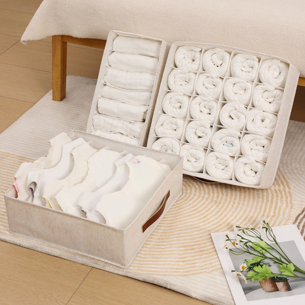Tianshan hemp underwear storage box bedroom underwear storage drawer grid multi-functional dormitory home wardrobe sweater