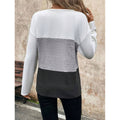 Shipped: women's color block long sleeve top - crew neck patchwork chest pocket autumn casual pullover