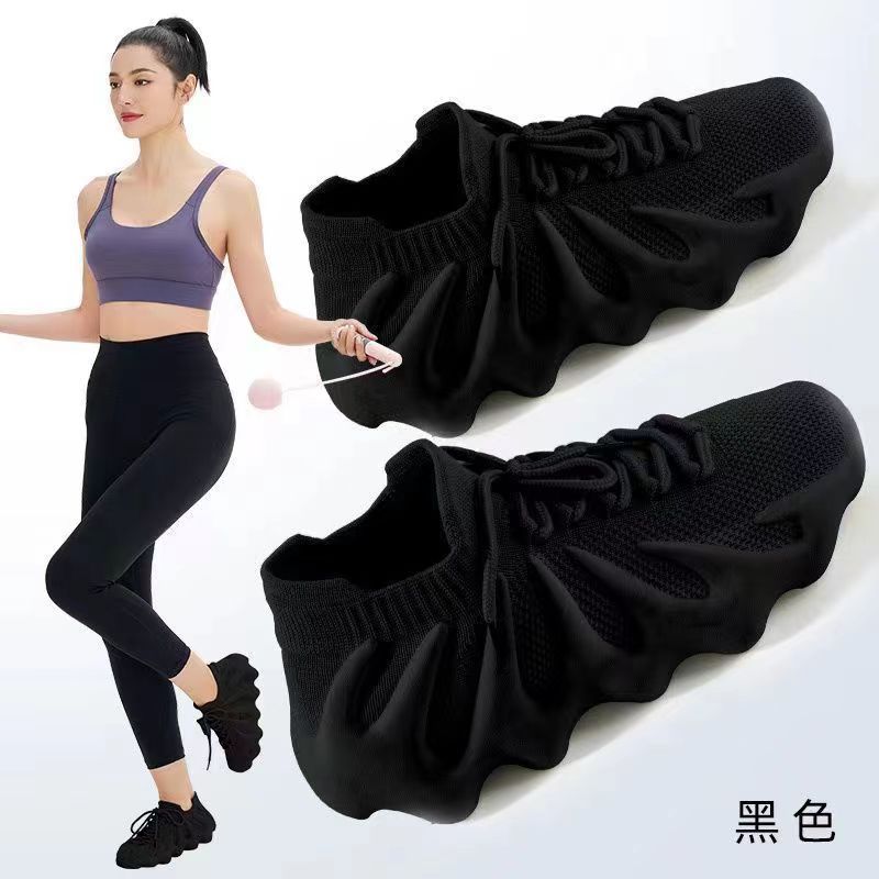 Women's training shoes - indoor fitness, jump rope, thick sole, yoga, anti-slip, shock absorption, lightweight, soft sole, treadmill running shoes