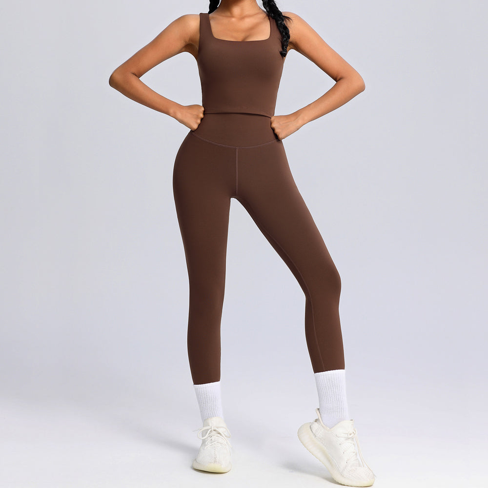 Lycra classy yoga suit set lulu same style buttery tight sportswear high elastic breathable fitness suit set