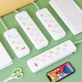 Multi-outlet power strip with individual switches, long cord, usb ports, for home and office use - wired power strip
