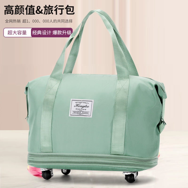 Large-capacity suitcase bag Double-layer extended storage luggage bag Short-distance delivery student school universal wheel travel bag