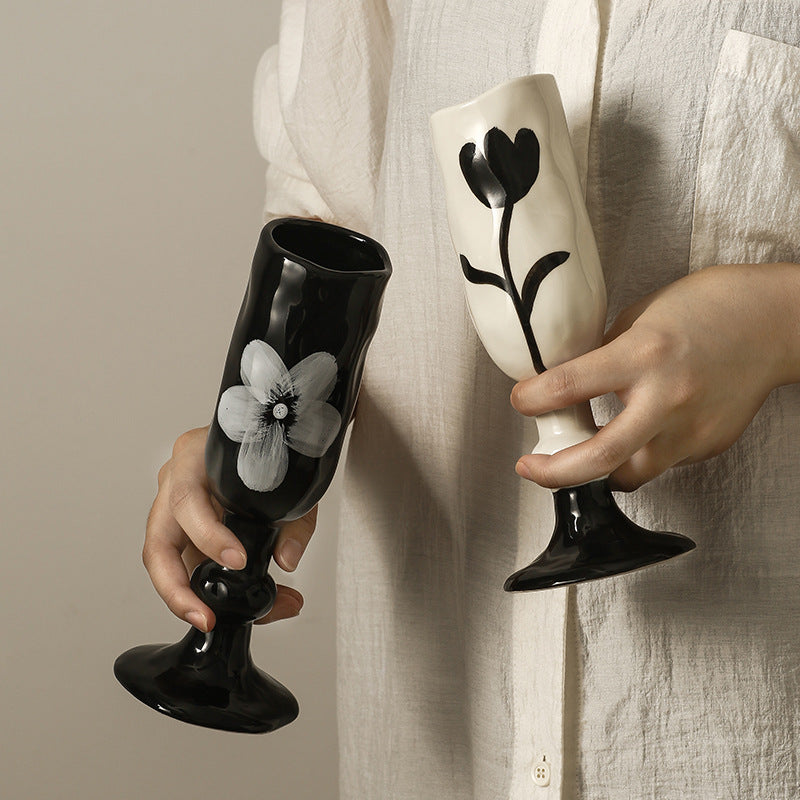 Stylishins high-looking mug household water cup goblet ceramic coffee cup couple christmas gift cup