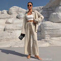 European and american cross-border  summer new arrival: loose-fit two-piece set with wide-leg pants - casual outfit for wholesale export