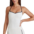 Fitness tops sling sexy spaghetti strap contrast color white stripes halter sports intimates bra vest yoga suit women
