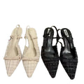 Za2026springnew arrival women's shoes french tweed style high heels women's toe sandals pointed toe socialite elegantflats