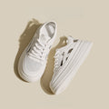 Breathable thin white shoes women's 2025 spring summer new arrivalplatform sole thick soleeasiest for matchcasualcut out sports shoes