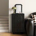 Solid wood bedroom nightstand with multiple drawers, storage cabinet, living room side table, small apartment rental unit organizer
