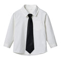 Boys' white long-sleeve shirt - perfect for school uniforms, performances, and everyday wear. korean style available. customization options available