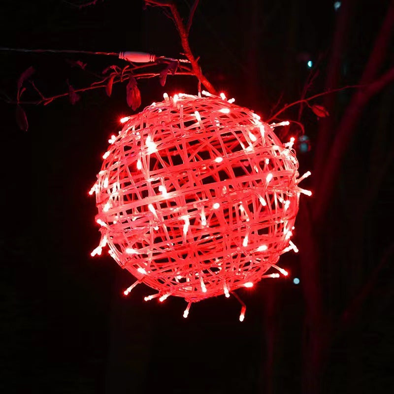 LED vine ball lamp holiday decoration outdoor ball lamp landscape hanging tree ball lamp street outdoor lighting lantern string