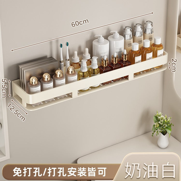 Space Aluminum Cream Wind Toilet Wash Desk Shelf No Punching Toilet Bathroom Toilet Wall Hanging Storage Rack
