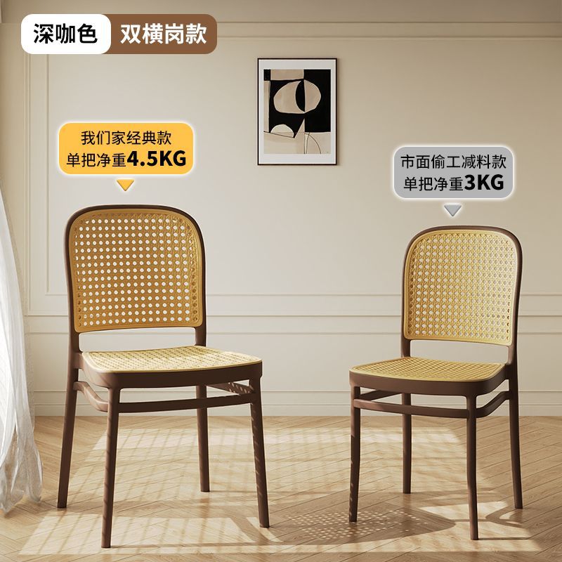 Dining chair for homeelderly armrest plastic chair for homedining chair backrest rattan chair stackable outdoor stool balcony