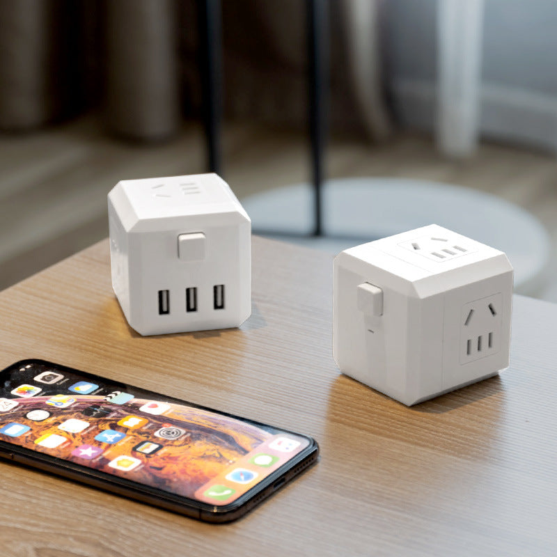 Magic cube socket converter plug adapter multifunctional usb socket panel one-to-multiple household wireless power strip