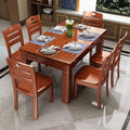 Quwang solid wood dining table and chair combination rectangular casual western dining table small apartment dining table chinoiseriefor home dining table