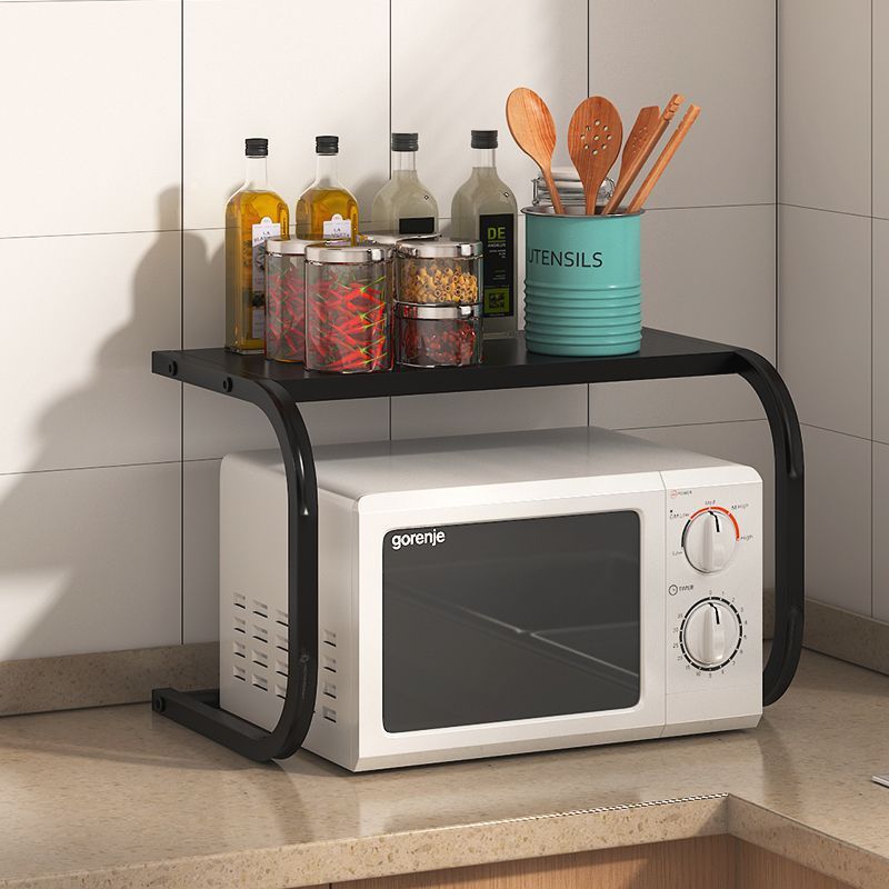 Microwave oven rack, oven & rice cooker organizer, household double-layer countertop desktop multifunctional storage shelf