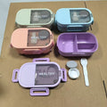 Microwave-safe lunch box with divided compartments, rectangular bento box, portable outdoor plastic meal container for healthy eating and fruit