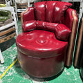 Executive chair - red oil wax full grain leather
