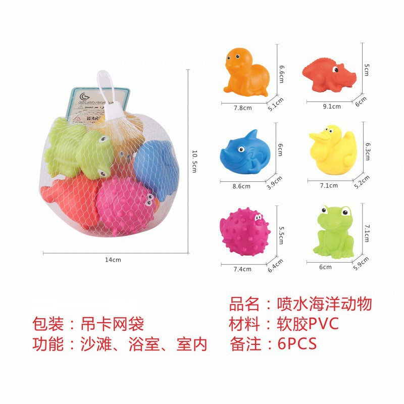 Cross-border  export soft glue water spray dinosaur unicorn marine animal children's bathroom pairing water toy