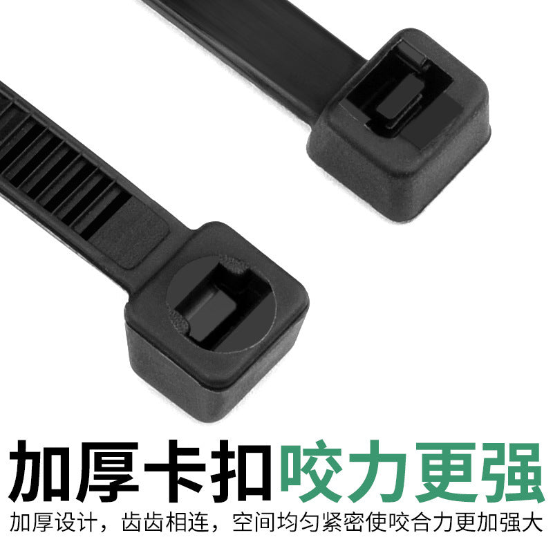 Nylon cable ties, plastic buckle, strong anti-theft buckle, wire tie, self-tightening, self-locking black strap