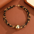 Leopard print necklace wholesale summer european and american cross-border exaggerated metal ball clavicle chain women's niche design choker