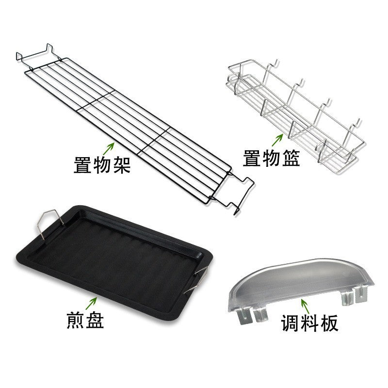 Bbq grill outdoor bbq rack accessories storage rack storage basket seasoning board bbq pan frying pan tool supplies complete set