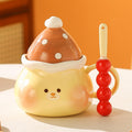 Creative cute piglet ceramic mug with lid - perfect birthday gift, office-friendly, high-style water cup - wholesale available