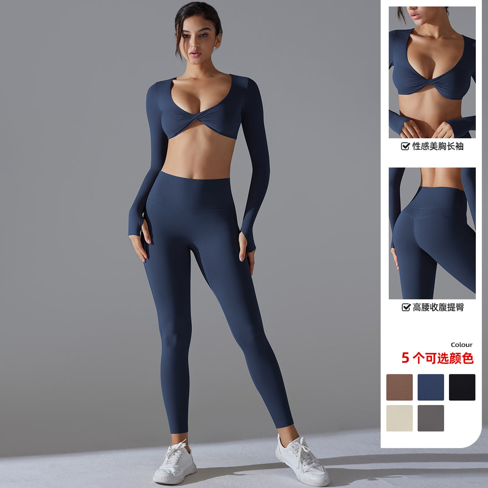 New women's seamless quick-dry yoga outfit set - high-waisted, anti-odor leggings & top for running, workout & fitness
