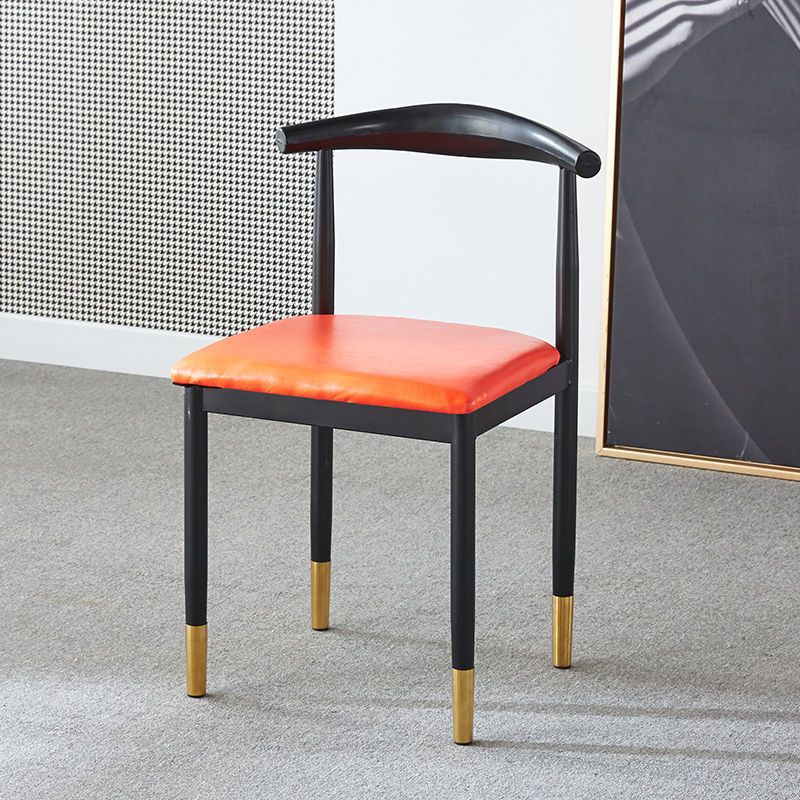 For home dining chair scandinaviancasual modern iron horn chair casual study stool imitation solid wood dining commercial back chair
