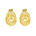 European and american cross-border amazon design new twisted knotted earrings oval hollow copper tube metal drop earrings jewelry