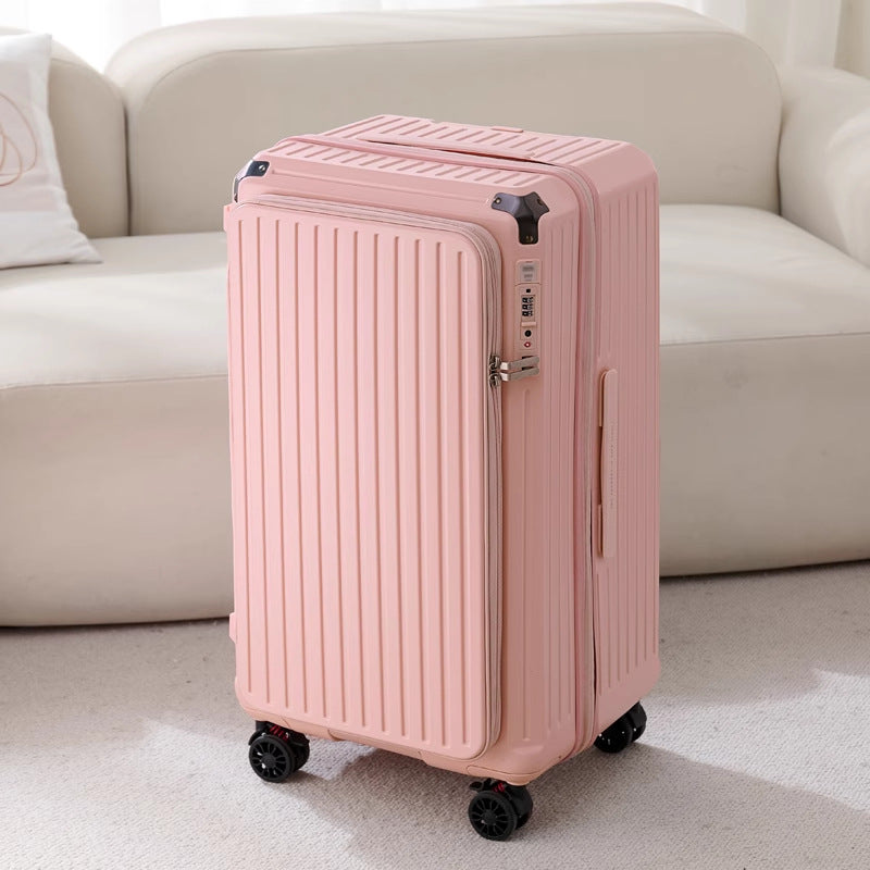 New side-open large-capacity suitcase, female password trolley case, male 20-inch 5-wheel suitcase, 32 expandable suitcase.