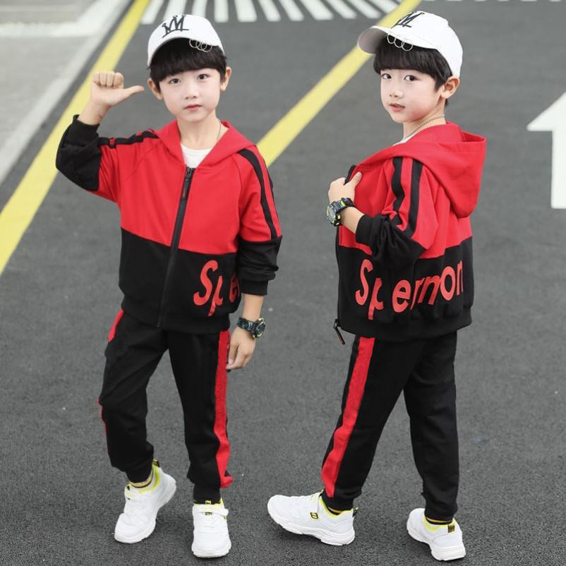 Boys' fall outfit set  new children's clothing boys' casual spring and autumn sports two-piece set casual and versatile