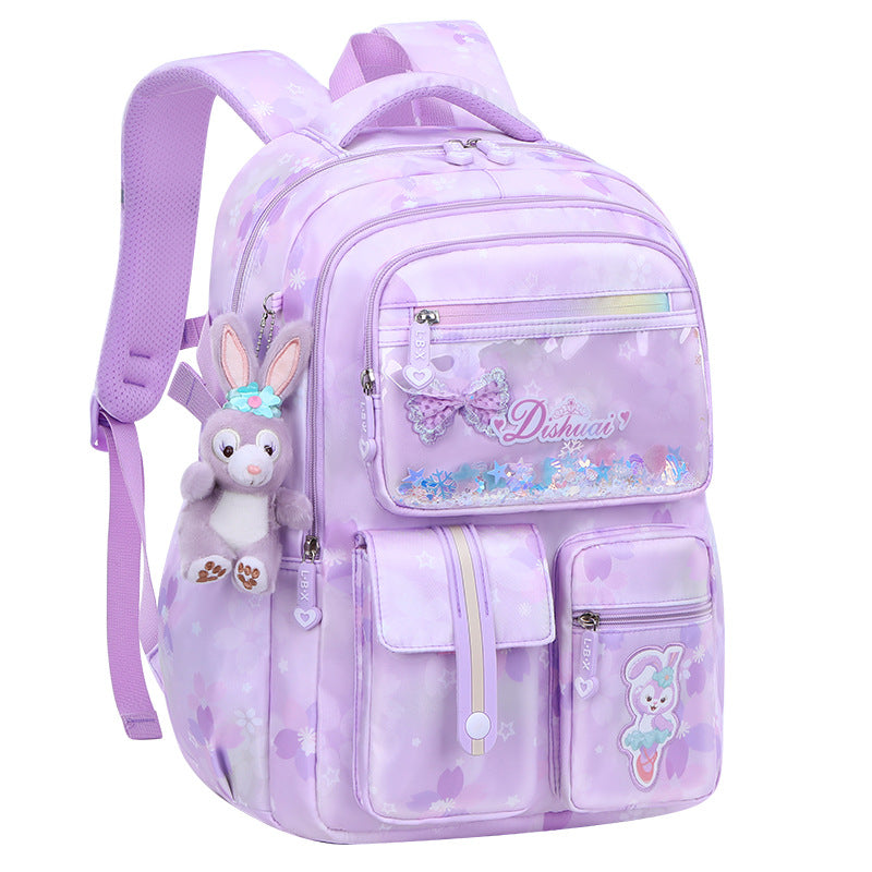 Girls' school backpack - new 2026 model for grades 1-6 - lightweight, ergonomic, and spine-protecting backpack for elementary school students