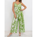 code new arrival  women's original fashion tropical floral v-neck cami jumpsuit