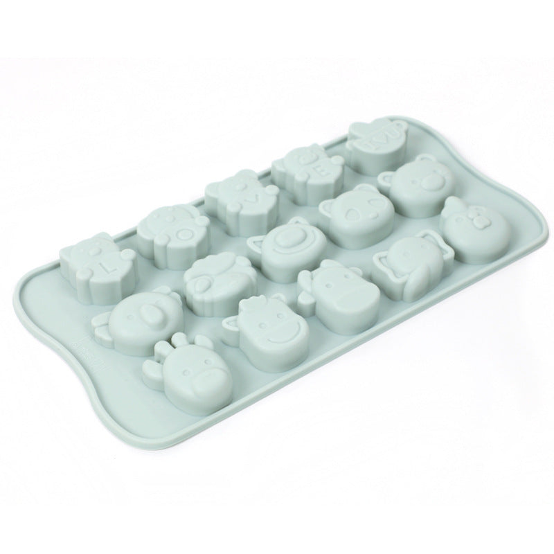 15-cavity cartoon silicone ice cube tray mold - homemade ice pop & ice cube maker, silicone chocolate mold, home diy baking tool