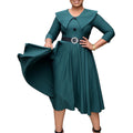 Q126 cross-border e-commerce women's apparel: european and american style, elegant oversized collar, short sleeve, slim-fit a-line dress, african-inspired dress