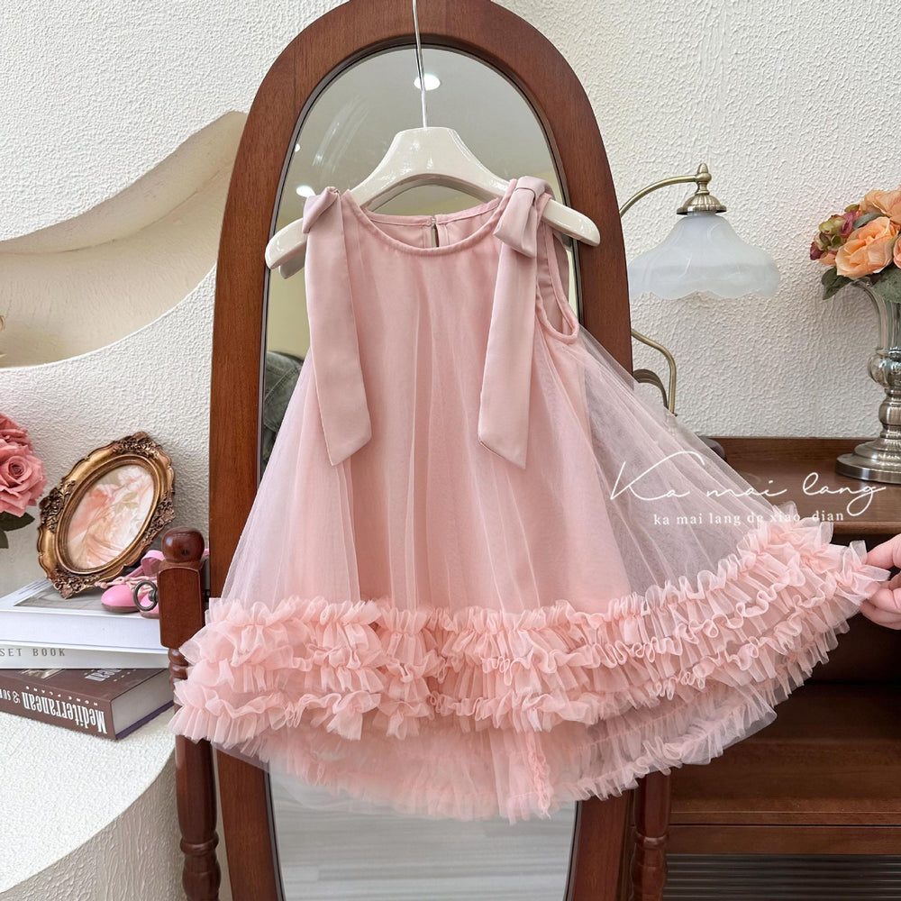 【clearance】girls' summer dress - stylish and chic baby girl swallowtail princess dress - perfect for first birthday celebrations