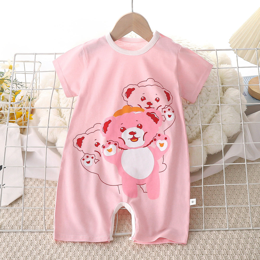 Kids' summer short-sleeve romper, newborn bodysuit, infant cotton onesie, baby boy and girl playsuit