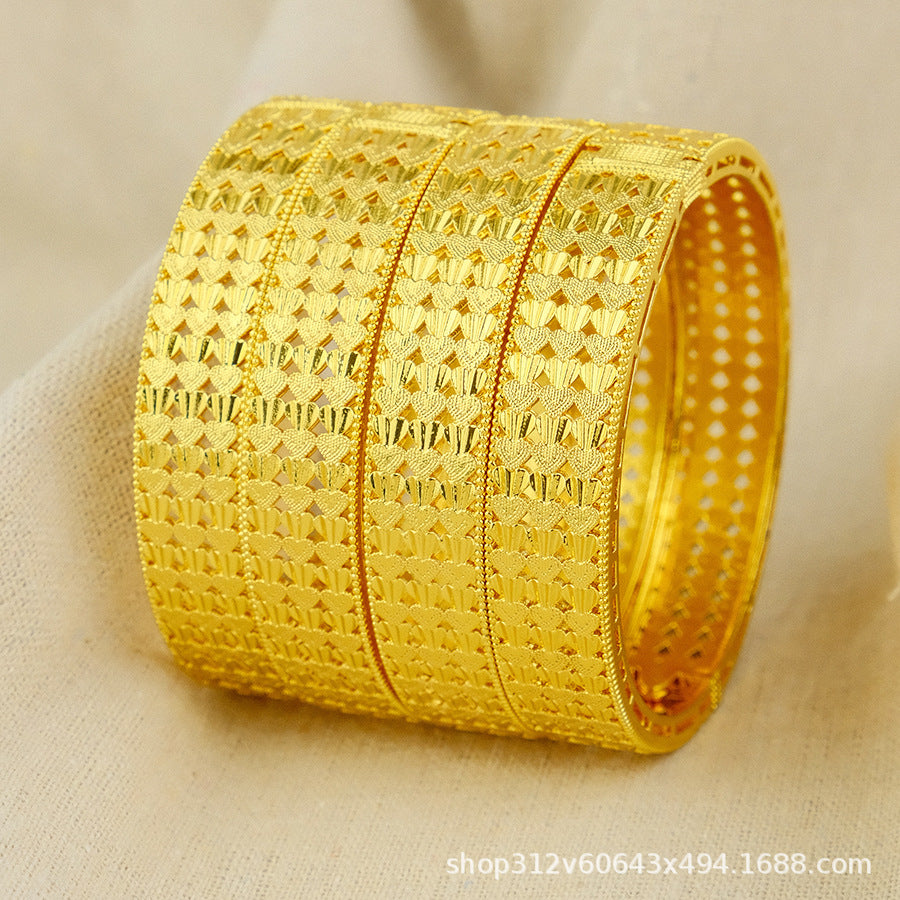 Middle eastern 24k gold plated women's bangle luxury jewelry gift designer indian bracelet african arabian wedding