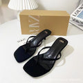 Za new 2025 summer french square toe high heel thong sandals - open toe, open back, fashion sandals for women