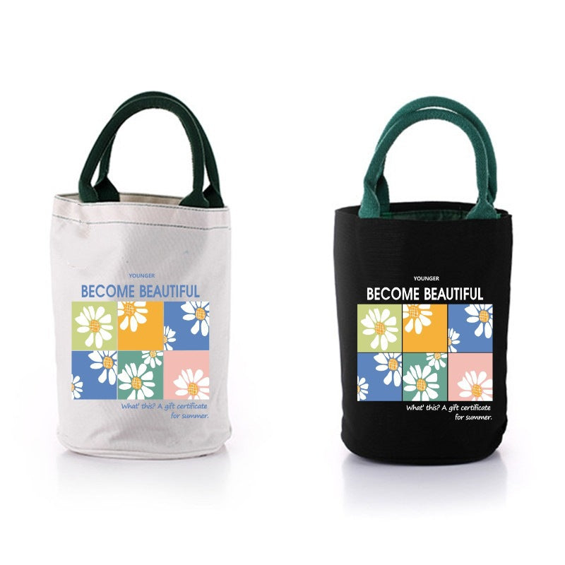 Japanese lunch box bag thermal insulation bento handbag student with meal waterproof office worker meal bag large capacity canvas bag